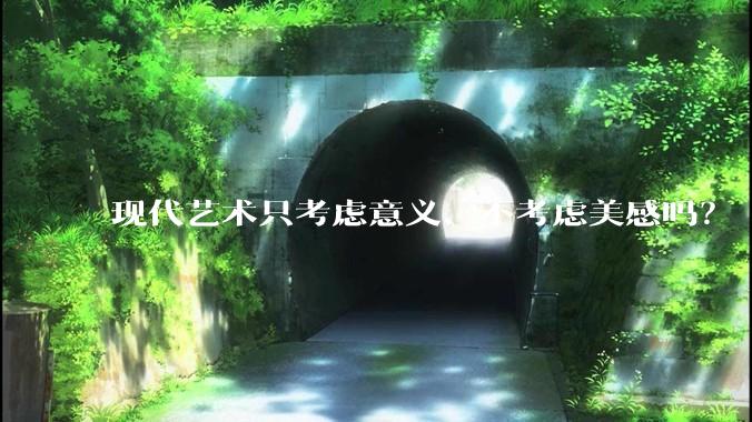 现代艺术只考虑意义、不考虑美感吗？